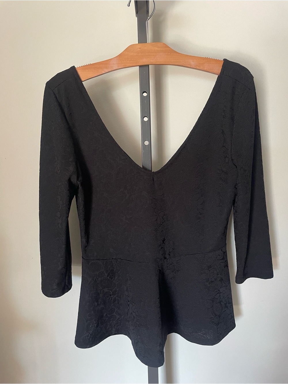 Forever 21 Floral Jacquard Textured Peplum Blouse Top Goth Gothic Coquette